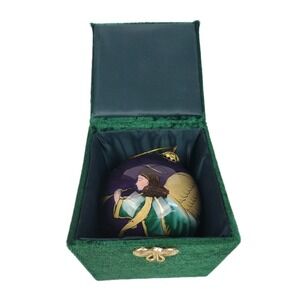 Pier One Imports Li Bien Glass Ornament Hand Painted Angel Purple 1999 Christmas